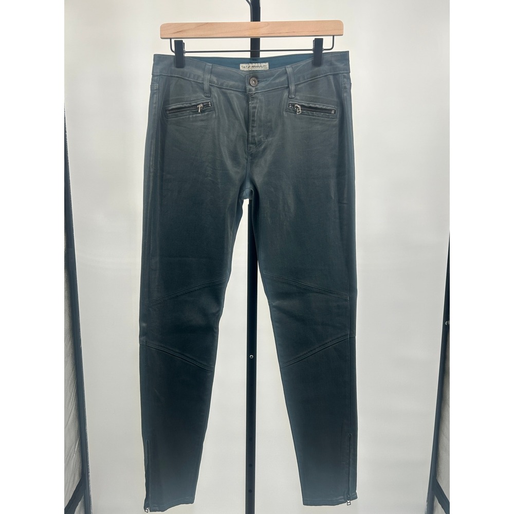 Cult of Individuality Moto Coated Skinny Jeans Black‎ 28
